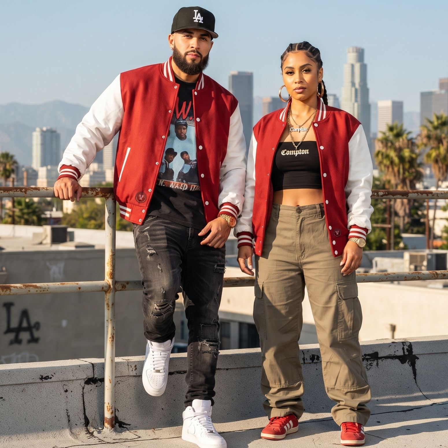Varsity Jackets in Los Angeles Hip Hop Outfits